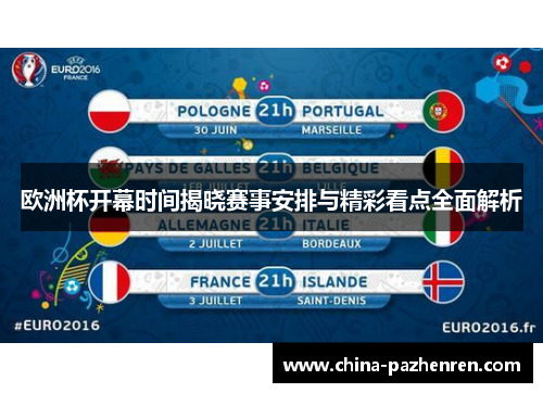 欧洲杯开幕时间揭晓赛事安排与精彩看点全面解析